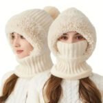 cozyfleecelinedknittedhatwithearflapswindproofwinterbeaniebeige