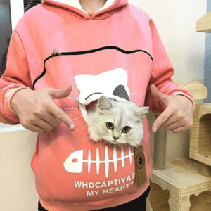 Cat lover hoodie with cuddle pouch – cozy casual clothing for cat lovers