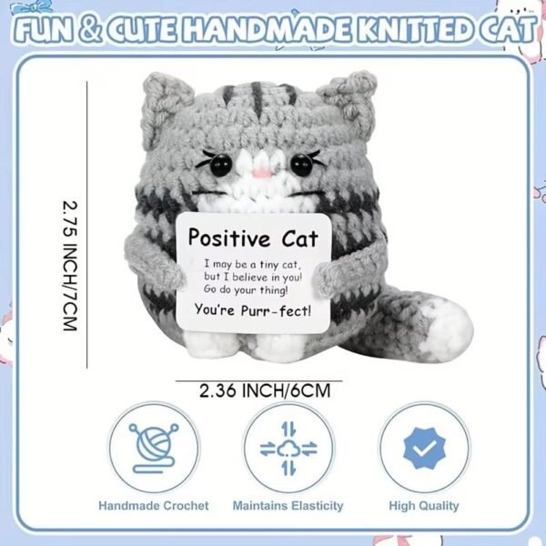 handmade anime-style cat accessories with positive energy card for décor
