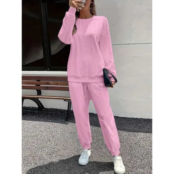 women’s twist knit textured two‑piece autumn winter outfit