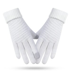 touchscreen winter knitted gloves warm thick unisex cold weather acrylic gloves