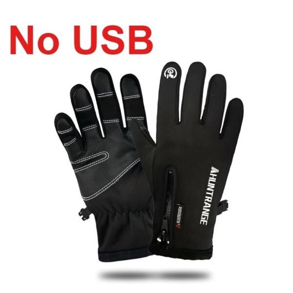 USB heated waterproof touchscreen gloves with outdoor thermal insulation for cold weather