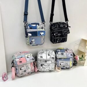 Peanuts Snoopy cartoon crossbody shoulder bag for women with adjustable strap
