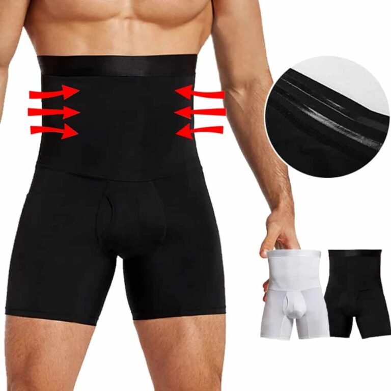 men’s high waist tummy control compression shaper shorts for belly flattening