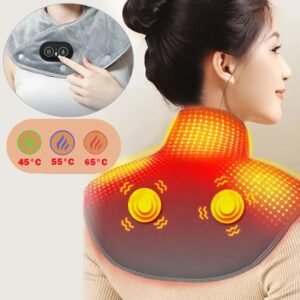 Electric heating neck and shoulder massager with infrared therapy for muscle pain relief