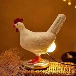 Funny chicken egg lamp LED night light — realistic chicken design with soft warm glow for home décor