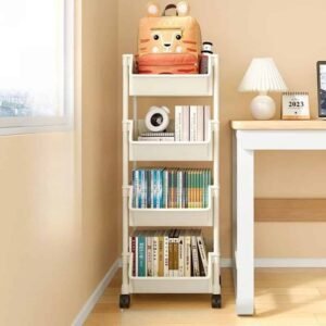 multi-layer mobile storage rack with wheels organizer cart