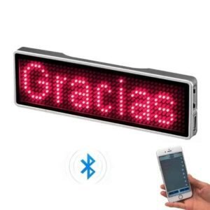 rechargeable bluetooth led name tag programmable display badge wearable tech