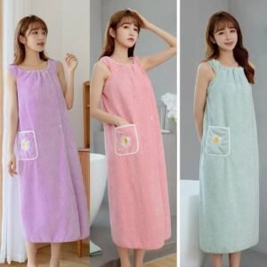 wearable bath towel wrap for women absorbent shower robe