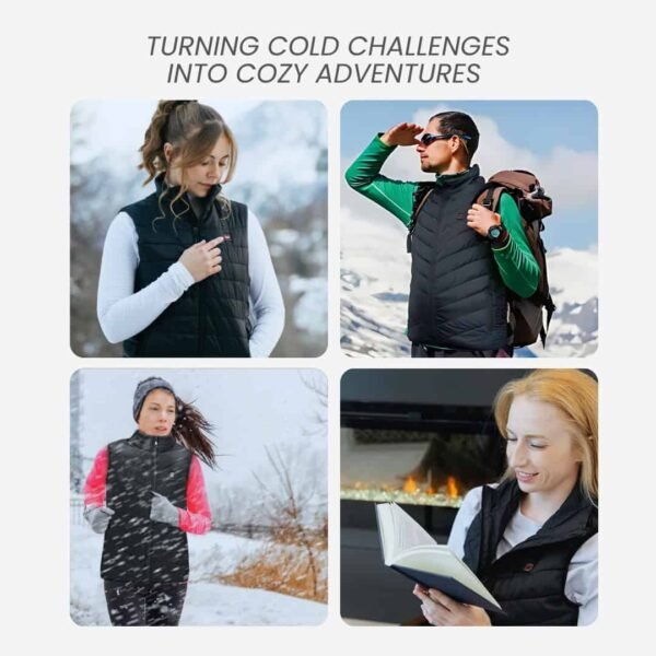 USB heated vest with adjustable heat levels