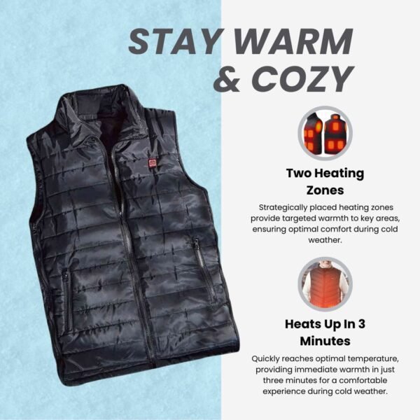 USB heated vest with adjustable heat levels