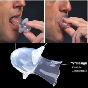 Tongue retainer anti-snore mouthpiece for sleeping — stop snoring and improve breathing