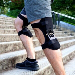 Power Knee Stabilizer Pads with spring-loaded support for knee pain relief and mobility