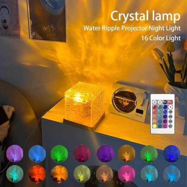 stress relief lamp with soothing ripple light effect for relaxation and home ambiance