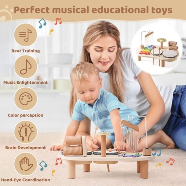 wooden xylophone toy for babies and toddlers with melodic wooden bars for early learning