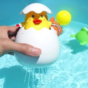 cute baby bathing water toy with duck and penguin that spray water for fun bath play