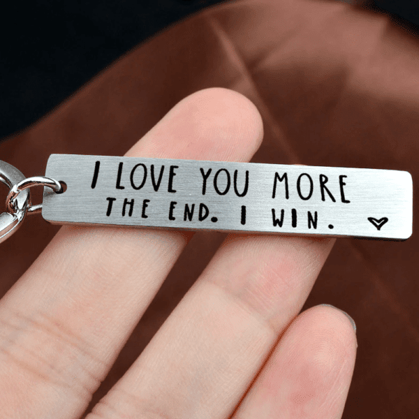 love message engraved metal key chain romantic gift