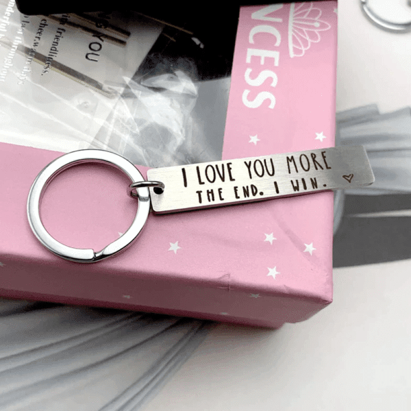 love message engraved metal key chain romantic gift