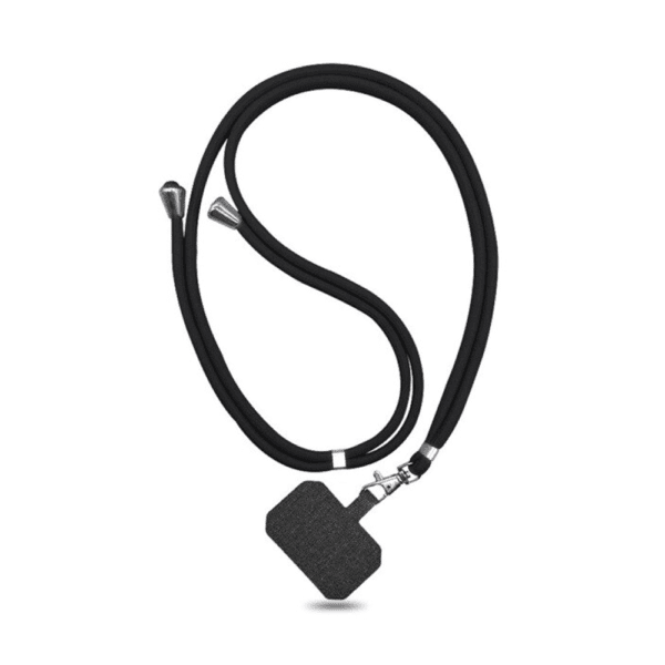 universal crossbody phone lanyard with patch attachment for hands‑free phone carry