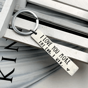 love message engraved metal key chain romantic gift