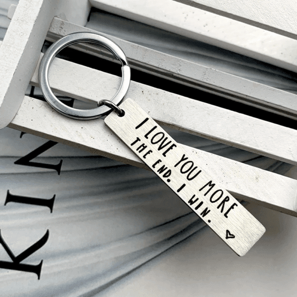 love message engraved metal key chain romantic gift