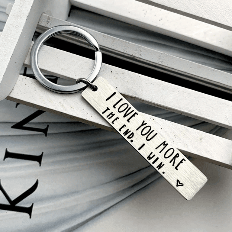 love message engraved metal key chain romantic gift