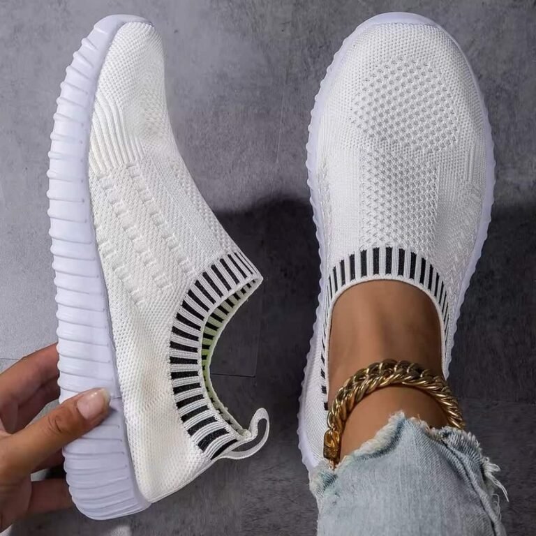 women’s breathable knit mesh lace-up sneakers lightweight outdoor shoes