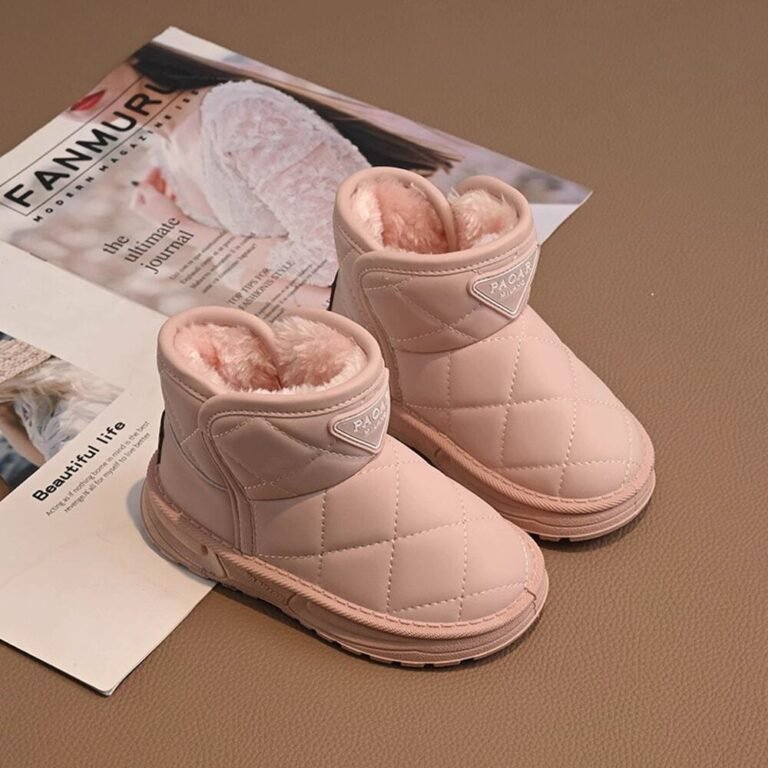 Kids winter snow boots with warm lining and anti‑slip sole