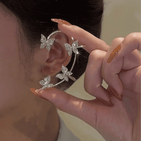 elegant clip-on butterfly earrings for women no piercing required