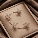 eleganteasyclipbutterflyearringsn0piercing