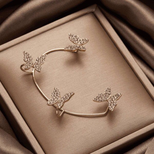 elegant clip-on butterfly earrings for women no piercing required