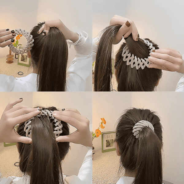 lazy bird’s nest plate hairpin non-slip hair clip for buns and ponytails
