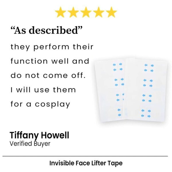 Invisible face lifter tape applied for instant skin tightening