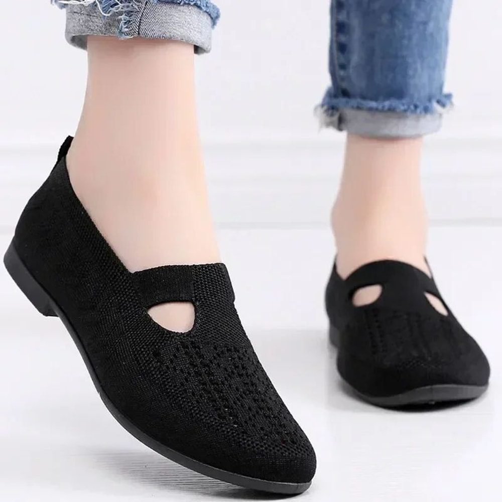 women’s breathable summer mesh lightweight slip-on shoes casual flats