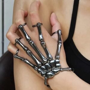 Skeleton hand ring bracelet gothic jewelry