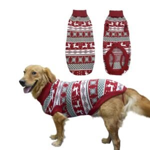 Stylish Christmas Reindeer Sweater for Medium to Large Dogs