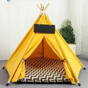 Pet Teepee Bed Tent With Thick Cushion Portable