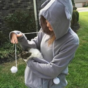 Cuddly Kangaroo Pet Lover Hoodie with Built-in Pet Pouch