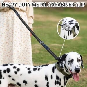Heavy Duty Tactical Dog Leash Reflective Shock Absorbing Bungee