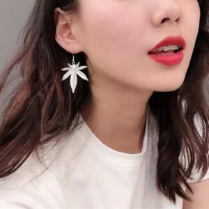 pot leaf dangle earrings zinc alloy marijuana cannabis themed jewelry