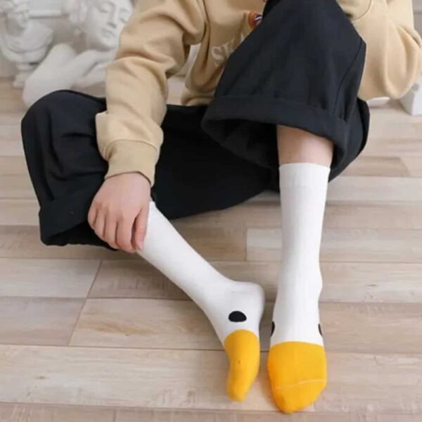 casual unisex duck graphic socks breathable cotton blend crew design