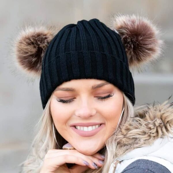 Cute Double Pom-Pom Winter Knit Hat