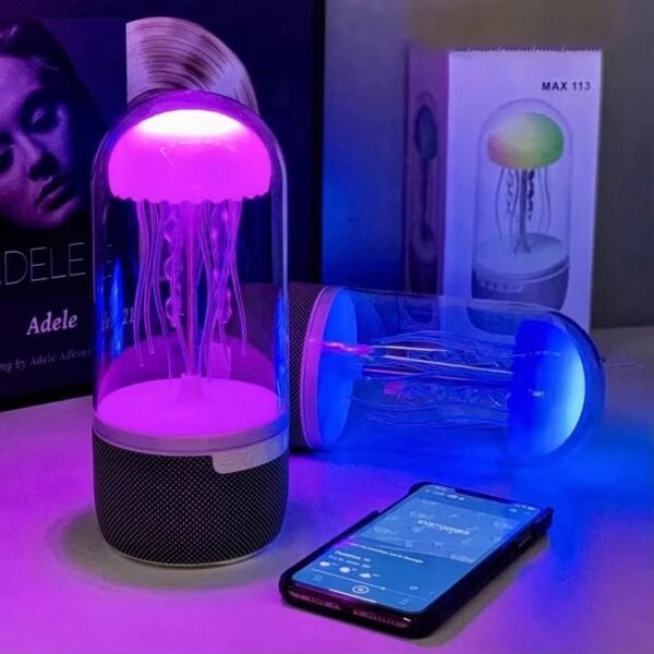 led jellyfish mood lamp with bluetooth speaker