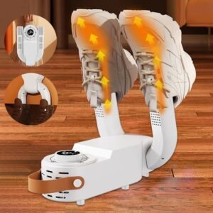 smart shoe dryer and warmer for all types of footwear removing moisture and preventing odors