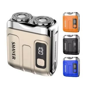 Mini travel electric shaver rechargeable rotary beard trimmer