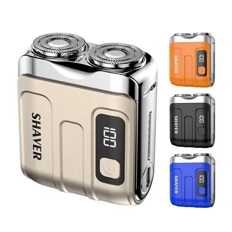 Mini travel electric shaver rechargeable rotary beard trimmer
