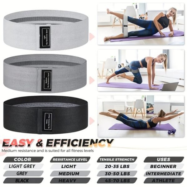 Gradient crochet resistance band for glute and leg workouts