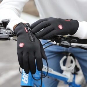 waterproof winter gloves with touchscreen fingertips for cold weather protection and device use