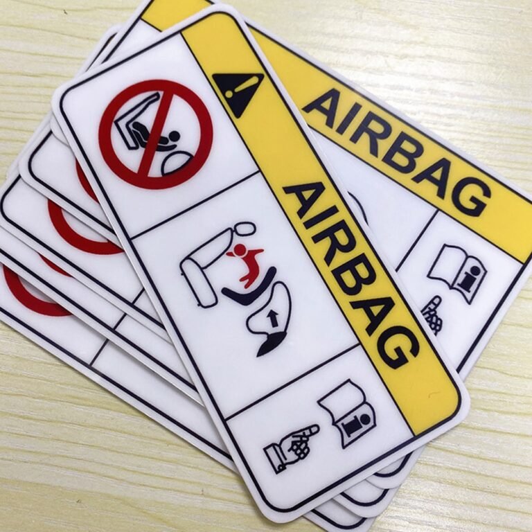 waterproof car airbag safety sticker vinyl decal