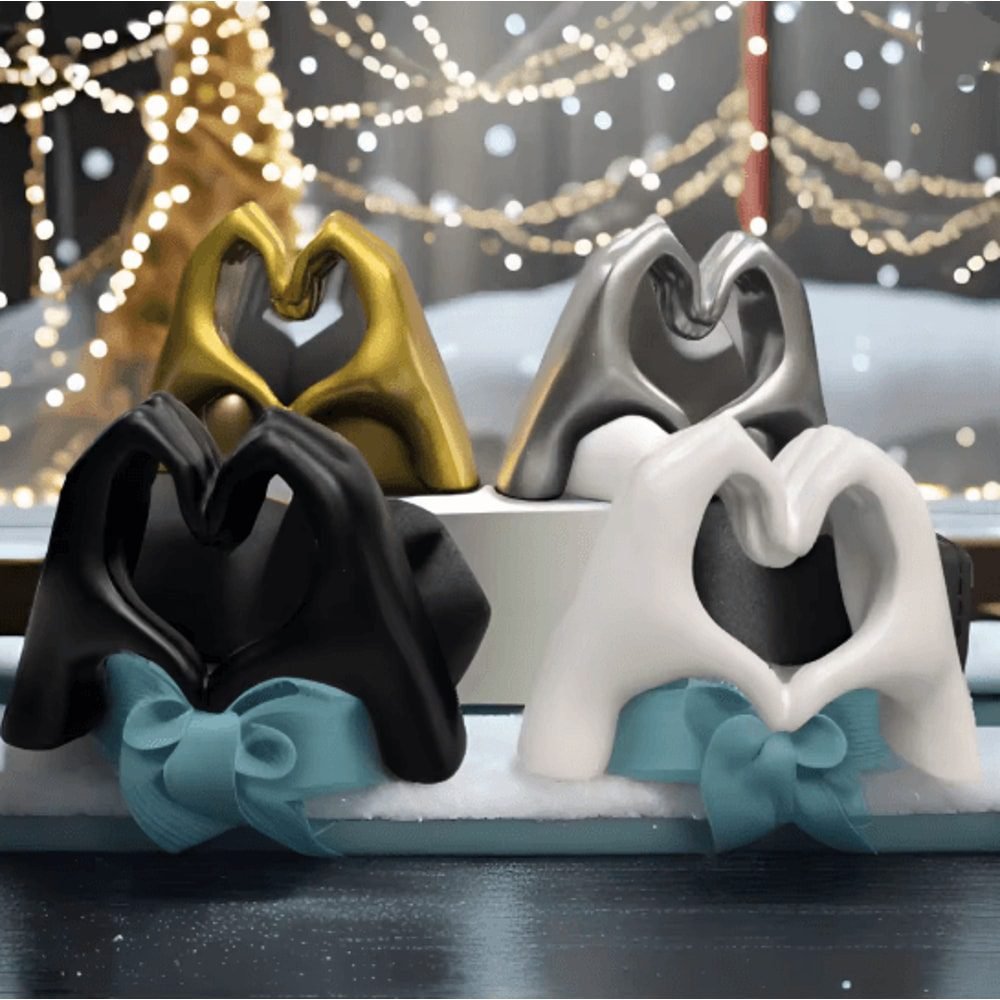 gold love hand statue modern home decor